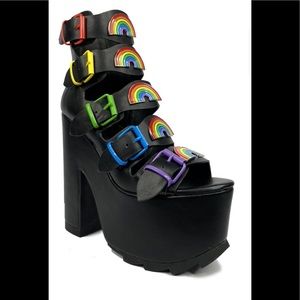 YRU Black Rainbow Dreamscape shoes size 6